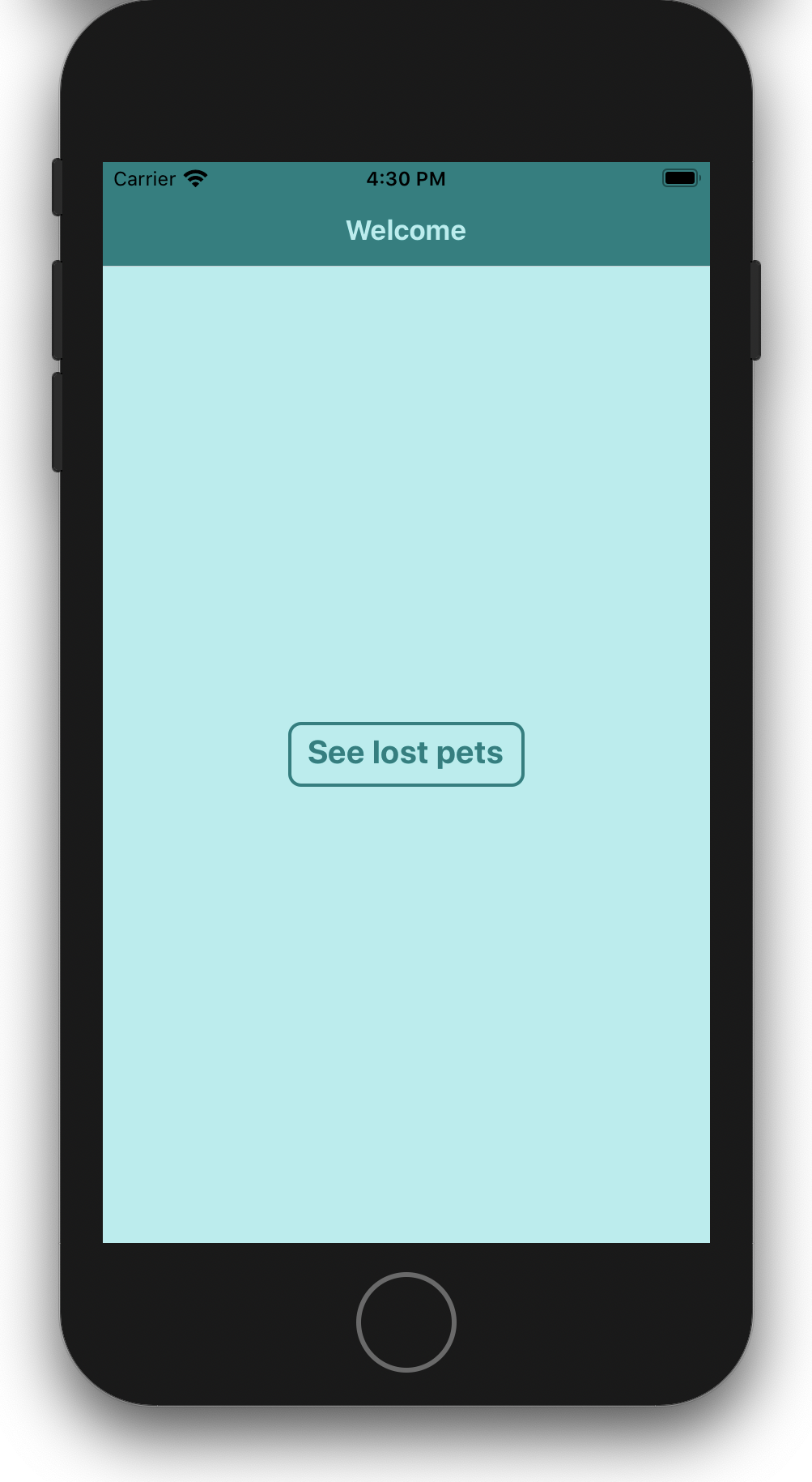 React Native WelcomeScreen Screenshot B